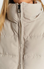 Katrina Oversize High Neck Cropped Puffer jacket - Beige