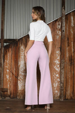 Tess Flare Leg Pants - Lilac - suneiika