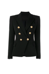 Serafina Gold Buttoned Swish Blazer - Black