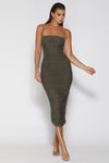 Sofia Mesh Maxi Dress - Khaki - suneiika