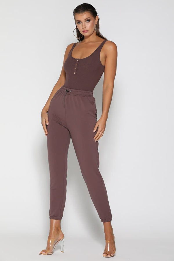 Ava Ribbed Bodysuit - Mauve - suneiika