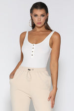 Ava Ribbed Bodysuit - White - suneiika