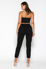 Nina Cross-Strap Crop Top - Black - suneiika