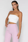 Nina Cross-Strap Crop Top - White - suneiika