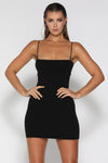 Jennifer Knit Mini Dress - Black - suneiika