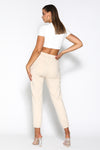 Jasmine Elastic Waist Jogger Pants - Nude