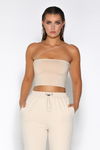 Nina Cross-Strap Crop Top - Nude