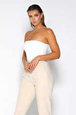 Ella Cross Strap Sleeveless Bodysuit - White