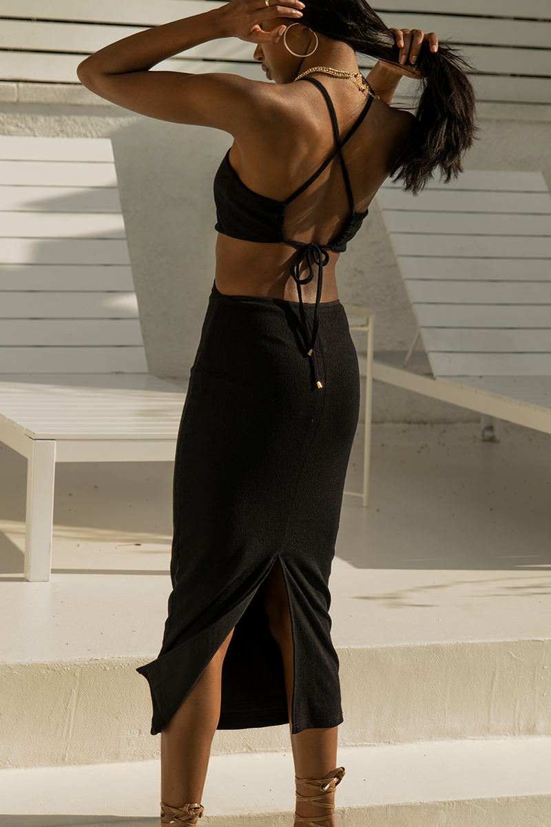 Hula Cut Out Maxi Dress - Black