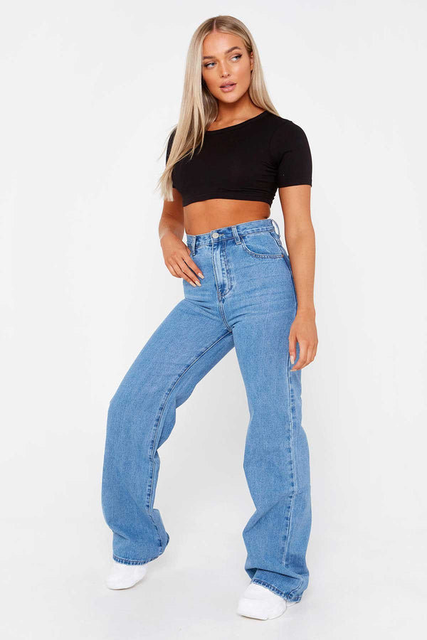 Yvonne Ribbed Crop Top - Black