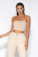 Nina Cross-Strap Crop Top - Nude