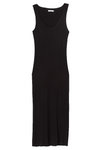 Georgia Ribbed Tank Midi Dress - Black